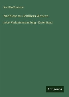 Cover Nachlese zu Schillers Werken