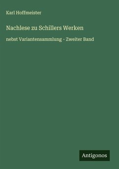Cover Nachlese zu Schillers Werken