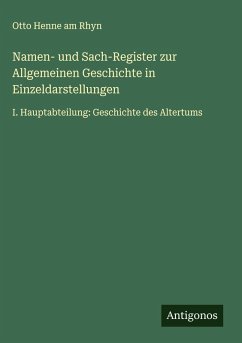 Cover Namen- und Sach-Register zur Allgemeinen Geschichte in Einzeldarstellungen