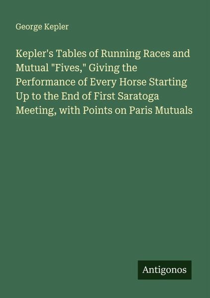 Kepler's Tables of Running Races and Mutual 