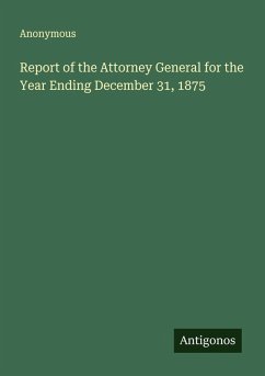 Cover Report of the Attorney General for the Year Ending December 31, 1875
