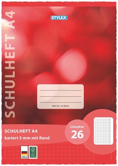 Stylex Schulheft, Lineatur 26, DIN A4, 16 Blatt