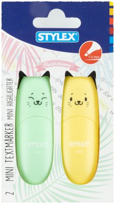 Stylex Mini-Textmaker, 2 Stück, Pastell, Katzendesign Stylex Mini-Textmaker, 2 Stück, Pastell, Katzendesign