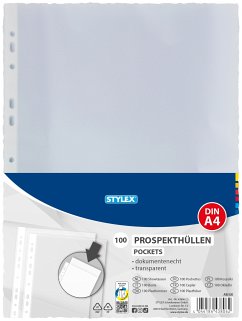 Cover Stylex Prospekthüllen, DIN A4, 100 Stück