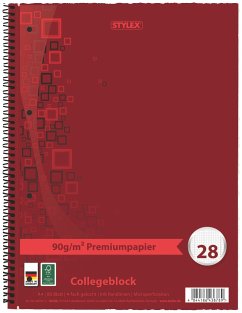 Cover Stylex Collegeblock, Premium, Lin. 28, DIN A4, 80 Blatt, kariert