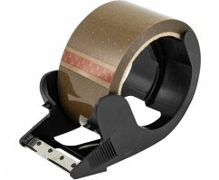 Cover Stylex Paket-Klebebandabroller, Abroller inkl. 1 Rolle, braunes Klebeband, 50 mm x 66 m