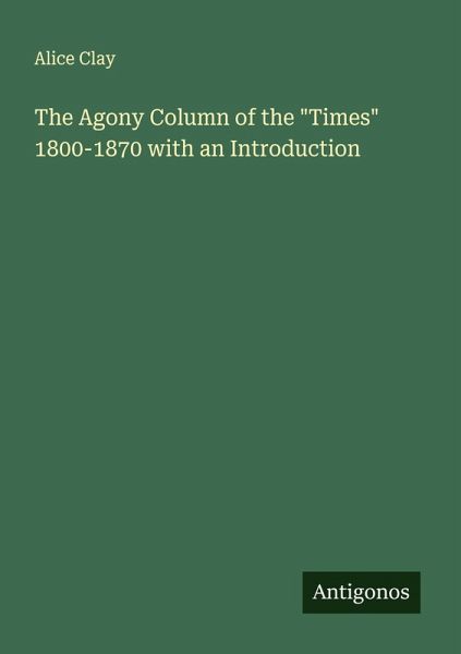 The Agony Column of the The Agony Column of the