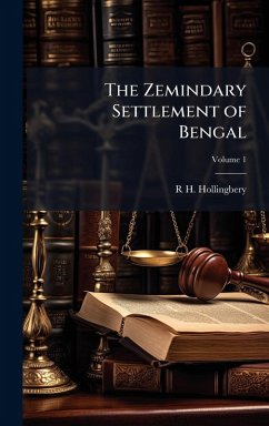 Cover The Zemindary Settlement of Bengal