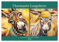 Charmante Langohren. Bezaubernde Eselporträts in Öloptik (Tischkalender 2026 DIN A5 quer), CALVENDO Monatskalender