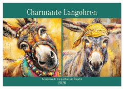 Charmante Langohren. Bezaubernde Eselporträts in Öloptik (Wandkalender 2026 DIN A4 quer), CALVENDO Monatskalender