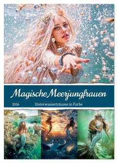Cover Magische Meerjungfrauen - Unterwasserträume in Farbe (Wandkalender 2026 DIN A4 hoch), CALVENDO Monatskalender