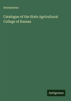 Cover Catalogue of the State Agricultural College of Kansas