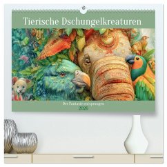 Tierische Dschungelkreaturen - Der Fantasie entsprungen (hochwertiger Premium Wandkalender 2026 DIN A2 quer), Kunstdruck in Hochglanz Tierische Dschungelkreaturen - Der Fantasie entsprungen (hochwertiger Premium Wandkalender 2026 DIN A2 quer), Kunstdruck in Hochglanz