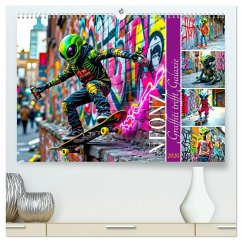 Cover NEONZ - Graffiti trifft Galaxie (hochwertiger Premium Wandkalender 2026 DIN A2 quer), Kunstdruck in Hochglanz