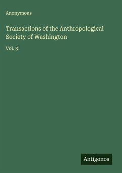 Cover Transactions of the Anthropological Society of Washington