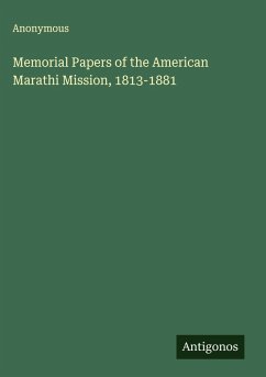 Cover Memorial Papers of the American Marathi Mission, 1813-1881