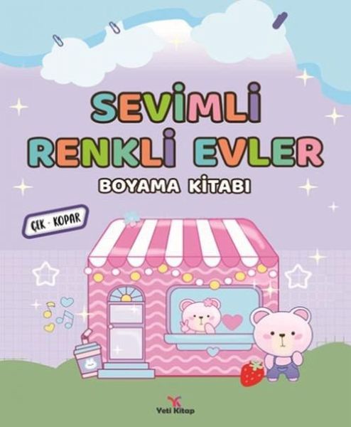 Sevimli Renkli Evler Boyama Kitabi