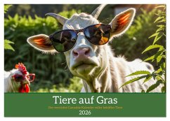 Tiere auf Gras - Der verrückte Cannabis-Kalender voller bekiffter Tiere (Tischkalender 2026 DIN A5 quer), CALVENDO Monatskalender
