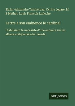 Cover Lettre a son eminence le cardinal
