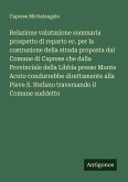 Relazione valutazione sommaria prospetto di reparto ec. per la costruzione della strada proposta dal Comune di Caprese che dalla Provinciale della Libbia presso Monte Acuto condurrebbe direttamente alla Pieve S. Stefano traversando il Comune suddetto