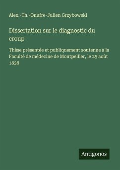 Cover Dissertation sur le diagnostic du croup