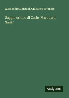 Cover Saggio critico di Carlo Marquard Sauer