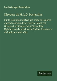 Cover Discours de M. L.G. Desjardins