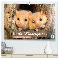 Wald-Kindergarten: Tierkinder im Wald (hochwertiger Premium Wandkalender 2026 DIN A2 quer), Kunstdruck in Hochglanz