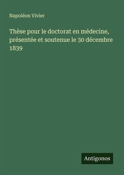 Cover Thèse pour le doctorat en médecine, présentée et soutenue le 30 décembre 1839