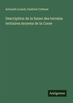 Cover Description de la faune des terrains tertiaires moyens de la Corse