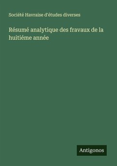 Cover Résumé analytique des fravaux de la huitiéme année
