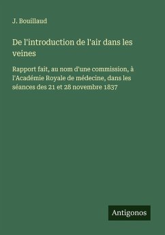 Cover De l'introduction de l'air dans les veines