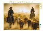 CALVENDO Puzzle Cowboys begleiten eine Rinderherde   1000 Teile Lege-Größe 64x48cm Foto-Puzzle für glückliche Stunden