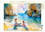 CALVENDO Puzzle Zwei Mädchen mit Hund am Felsentor   1000 Teile Lege-Größe 64x48cm Foto-Puzzle für glückliche Stunden CALVENDO Puzzle Zwei Mädchen mit Hund am Felsentor   1000 Teile Lege-Größe 64x48cm Foto-Puzzle für glückliche Stunden
