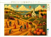 CALVENDO Puzzle Erntezeit im Sonnenlicht   1000 Teile Lege-Größe 64x48cm Foto-Puzzle für glückliche Stunden
