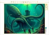 CALVENDO Puzzle 20.000 Meilen unter dem Meer - Die Begegnung mit dem Riesenkraken   1000 Teile Lege-Größe 64x48cm Foto-P