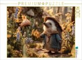 CALVENDO Puzzle Magischer Igel mit Zauberstab im Wald   1000 Teile Lege-Größe 64x48cm Foto-Puzzle für glückliche Stunden
