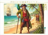 CALVENDO Puzzle Die Schatzinsel - Long John Silver erscheint   1000 Teile Lege-Größe 64x48cm Foto-Puzzle für glückliche