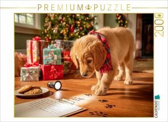 CALVENDO Puzzle Weihnachtswelpe auf Spurensuche vor dem Christbaum 2000 Teile Lege-Größe 90x67cm Foto-Puzzle für glück CALVENDO Puzzle Weihnachtswelpe auf Spurensuche vor dem Christbaum 2000 Teile Lege-Größe 90x67cm Foto-Puzzle für glück