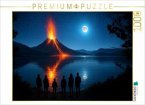 CALVENDO Puzzle Vulkanausbruch - Beobachter bei Nacht   1000 Teile Lege-Größe 64x48cm Foto-Puzzle für glückliche Stunden CALVENDO Puzzle Vulkanausbruch - Beobachter bei Nacht   1000 Teile Lege-Größe 64x48cm Foto-Puzzle für glückliche Stunden