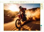 CALVENDO Puzzle Mit hoher Geschwindigkeit rast der Fahrer durch den Wüstensand   1000 Teile Lege-Größe 64x48cm Foto-Puzz