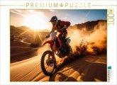 CALVENDO Puzzle Mit hoher Geschwindigkeit rast der Fahrer durch den Wüstensand   1000 Teile Lege-Größe 64x48cm Foto-Puzz