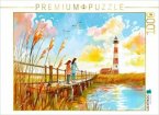 CALVENDO Puzzle Spaziergang mit Mutter und Kind zum Leuchtturm   1000 Teile Lege-Größe 64x48cm Foto-Puzzle für glücklich