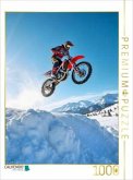 CALVENDO Puzzle Frozen Flight - Motocross im Schnee   1000 Teile Lege-Größe 64x48cm Foto-Puzzle für glückliche Stunden