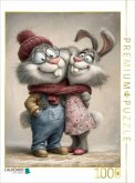 CALVENDO Puzzle Hasen - Liebe   1000 Teile Lege-Größe 64x48cm Foto-Puzzle für glückliche Stunden