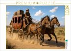 CALVENDO Puzzle Postkutsche - Wilder Westen   1000 Teile Lege-Größe 64x48cm Foto-Puzzle für glückliche Stunden
