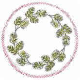 Stickpackung Gezählter Kreuzstich, Runde Platzsets, Tannenzweige