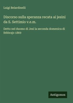 Cover Discorso sulla speranza recata ai jesini da S. Settimio v.e.m.