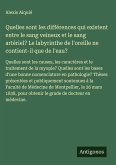 Quelles sont les différences qui existent entre le sang veineux et le sang artériel? Le labyrinthe de l'oreille ne contient-il que de l'eau?