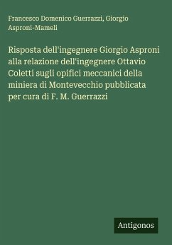 Cover Risposta dell'ingegnere Giorgio Asproni alla relazione dell'ingegnere Ottavio Coletti sugli opifici meccanici della miniera di Montevecchio pubblicata per cura di F. M. Guerrazzi